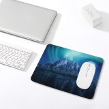 yanfind The Mouse Pad Moon Aurora Borealis Mountains Winter Forest Night Pattern Design Stitched Edges Suitable for home office game