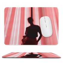 yanfind The Mouse Pad Blur Illuminate Curtain Lights Window Light Portrait Neon Abstract Glow Motion Silhouette Pattern Design Stitched Edges Suitable for home office game
