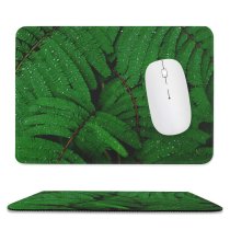 yanfind The Mouse Pad Luca Bravo Plant Leaves Branches Rain Droplets Dew Drops Pattern Design Stitched Edges Suitable for home office game