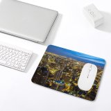 yanfind The Mouse Pad Chicago Illinois City Night Cityscape Sky Night Lights Buildings Skyscrapers Pattern Design Stitched Edges Suitable for home office game