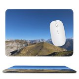 yanfind The Mouse Pad Scenery Ridge Range Trail Sky Slope Summit Mountain Summer Scenic Free Pattern Design Stitched Edges Suitable for home office game
