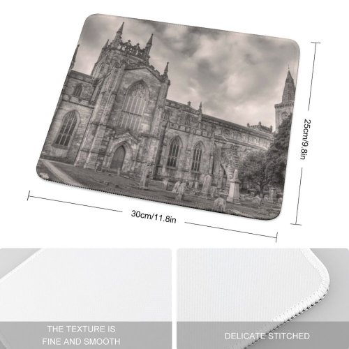 yanfind The Mouse Pad Cathedral Church History Postcard Place Graveyard Abbey Ancient HDR Historic Religion Old Pattern Design Stitched Edges Suitable for home office game