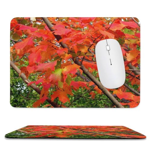 yanfind The Mouse Pad Maple Woody Leaves Maple Plant Fall Flower Flowering Leaf Tree Autumn Seasons Pattern Design Stitched Edges Suitable for home office game