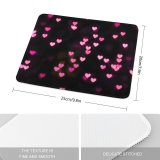 yanfind The Mouse Pad Black Dark Love Hearts Bokeh Glowing Lights Vibrant Blurred Heart Pattern Design Stitched Edges Suitable for home office game