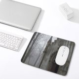 yanfind The Mouse Pad Building Place Atmospheric Autumn Cemetery Sadness Fog Chapel Arch Haze Spooky Riga Pattern Design Stitched Edges Suitable for home office game