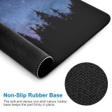 yanfind The Mouse Pad Night Starry Sky Forest Silhouette Astronomy Cosmos Pattern Design Stitched Edges Suitable for home office game