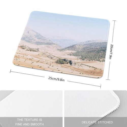 yanfind The Mouse Pad Scenery Ridge Birds Field Mountain Domain Rolling Sand Barren Public Outdoors Pattern Design Stitched Edges Suitable for home office game