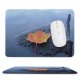 yanfind The Mouse Pad Maple Stem Grey Autumn Reflection Calm Fall Sky Plant Peaceful Rock Leaf Pattern Design Stitched Edges Suitable for home office game