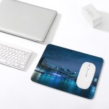 yanfind The Mouse Pad Brooklyn Bridge Manhattan Waterfront York Cityscape Night Life Clear Sky Architecture Pattern Design Stitched Edges Suitable for home office game