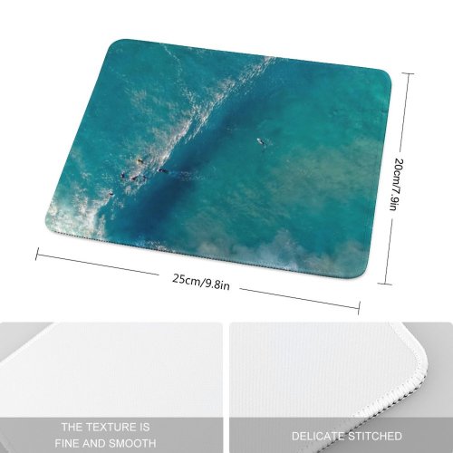 yanfind The Mouse Pad Scenery Teal Young Foam Activities Ocean Outdoors Wave Leisure Wallpapers Catch Pattern Design Stitched Edges Suitable for home office game