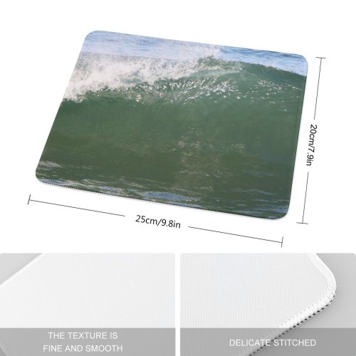 yanfind The Mouse Pad Wave Waves Ocean Surf Surfing Beach Wind Sea Tide Sky Sports Pattern Design Stitched Edges Suitable for home office game