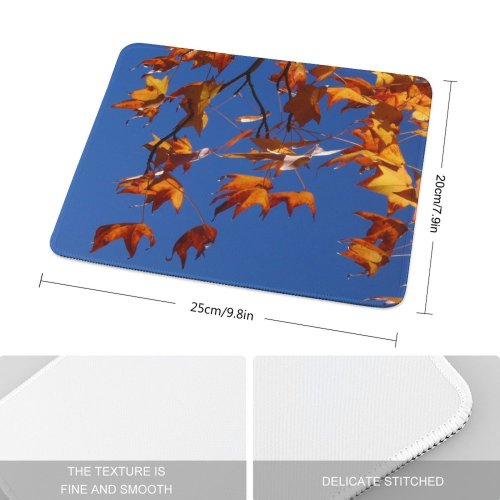 yanfind The Mouse Pad Maple Sky Autumn Woody Australia Maple Sky Plant Branch Leaf Leaf Twig Pattern Design Stitched Edges Suitable for home office game
