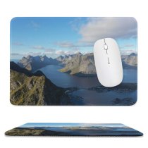 yanfind The Mouse Pad Landscape Norwegen Peak Promontory Wilderness Pictures Lofoten Sea Cloud Outdoors Free Pattern Design Stitched Edges Suitable for home office game