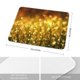 yanfind The Mouse Pad Blur Grass Hayfield Field Glitter Light Luminescence Morning Garden Raindrops Dawn Bokeh Pattern Design Stitched Edges Suitable for home office game