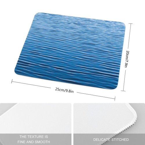 yanfind The Mouse Pad Waves Wind Aqua Azure Ocean Sea Calm Sky Electric Pattern Design Stitched Edges Suitable for home office game