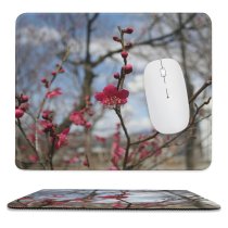 yanfind The Mouse Pad Flower Flowering Blossom Plant Spring Flower Twig Tree Stem Plant Branch Japan Pattern Design Stitched Edges Suitable for home office game