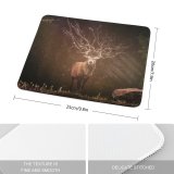 yanfind The Mouse Pad Comfreak Black Dark Hirsch Deer Forest Sun Rays Dark Wildlife Rock Pattern Design Stitched Edges Suitable for home office game