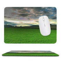 yanfind The Mouse Pad Calm Field Lively Meadow Grass Ecology Farm Cloud Ecological Light Natural Park Pattern Design Stitched Edges Suitable for home office game
