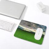 yanfind The Mouse Pad Calm Field Lively Meadow Grass Ecology Farm Cloud Ecological Light Natural Park Pattern Design Stitched Edges Suitable for home office game