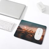 yanfind The Mouse Pad Blur Focus Dark Lights Airport Window Moisture Damp Wet Droplets Glass Transportation Pattern Design Stitched Edges Suitable for home office game