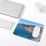 yanfind The Mouse Pad Boats City Sand Sea Seashore Buildings Beach Scenery Ocean Florida Miami Coastline Pattern Design Stitched Edges Suitable for home office game