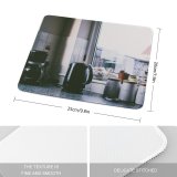 yanfind The Mouse Pad Blur Focus Counter Jars Appliance Kitchen Coffee Kettle Maker Pattern Design Stitched Edges Suitable for home office game