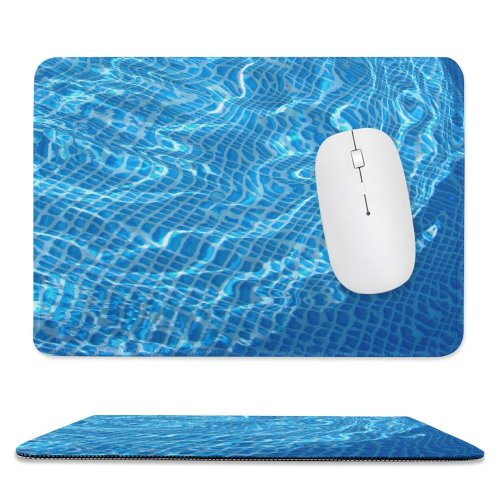 yanfind The Mouse Pad Wet Texture Pool Summer Crystal Clear Transparent Aqua Electric Azure Technology Pattern Design Stitched Edges Suitable for home office game