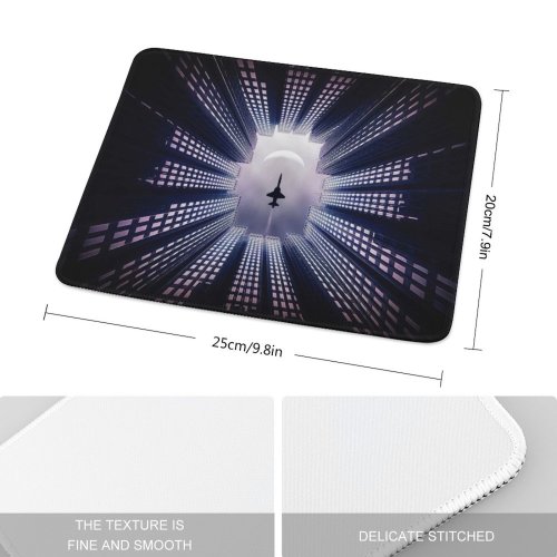 yanfind The Mouse Pad Chiara Lily Jet Fighter Moon Buildings Pattern Design Stitched Edges Suitable for home office game