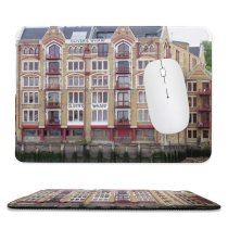 yanfind The Mouse Pad Building Building Gable Home Dockland Wharf Ocre Facade Classic Estate Industrial Triangle Pattern Design Stitched Edges Suitable for home office game