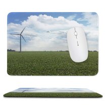 yanfind The Mouse Pad Field Scenery Sky Field Cloud Landscape Sky Lot Turbine Cloudy Clouds Grassland Pattern Design Stitched Edges Suitable for home office game