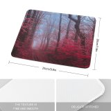 yanfind The Mouse Pad Maple Trees Maple Leaves Foliage Path Forest Foggy Morning Pattern Design Stitched Edges Suitable for home office game