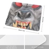 yanfind The Mouse Pad Warewolf Fur Face Teeth Scare Nose Halloween Strawberry Eyes Grey Snout Tooth Pattern Design Stitched Edges Suitable for home office game