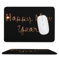 yanfind The Mouse Pad Dark Celebrations Year Happy Year's Eve Greetings Holidays January Golden Letters Written Pattern Design Stitched Edges Suitable for home office game