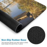 yanfind The Mouse Pad Bridge Landscape Lake Bank Natural Shore Reflection Sky Autumn Tree Lake Pattern Design Stitched Edges Suitable for home office game