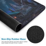 yanfind The Mouse Pad Carles Marsal Fantasy Witch Fox Wild Starry Sky Twilight Night Time Digital Pattern Design Stitched Edges Suitable for home office game