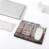 yanfind The Mouse Pad Building Building Gable Home Dockland Wharf Ocre Facade Classic Estate Industrial Triangle Pattern Design Stitched Edges Suitable for home office game
