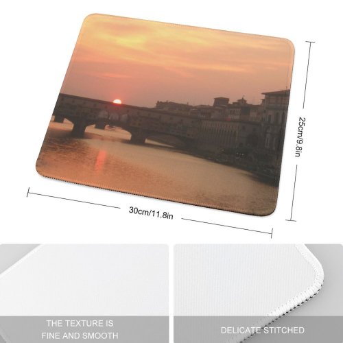 yanfind The Mouse Pad Florence Old Tuscany Morning Sun Tourism Duomo Sunset Sky Ponte Backpack Europe Pattern Design Stitched Edges Suitable for home office game