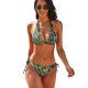 yanfind Bikini Landscape Ocean Camouflage Plant Women's Sexy Backless Swimwear Two Piece Summer