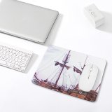 yanfind The Mouse Pad Flagship Watercraft Caravel Pirate Sea Vehicle Ship Sailboat Carrack Wood Ship Boat Pattern Design Stitched Edges Suitable for home office game