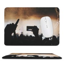yanfind The Mouse Pad Backlit Festival Performance Lights Crowd Energy Audience Light Musician Roll Band Silhouette Pattern Design Stitched Edges Suitable for home office game