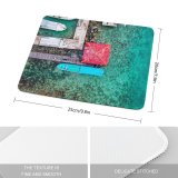 yanfind The Mouse Pad Boats Above Drone From Dock Sea Ocean Eye Bird's Watercrafts Aerial Shot Pattern Design Stitched Edges Suitable for home office game