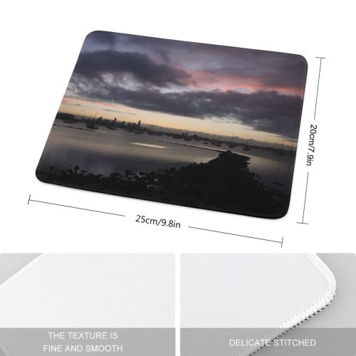yanfind The Mouse Pad Melbourne Horizon Dawn Natural Atmospheric Cloud Sunset Landscape Sky Reflection Harbour Bay Pattern Design Stitched Edges Suitable for home office game