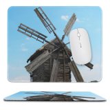 yanfind The Mouse Pad Building Mill Old Decayed Derelict Windmills Flowers Energy Wood Wooden Decay Mill Pattern Design Stitched Edges Suitable for home office game
