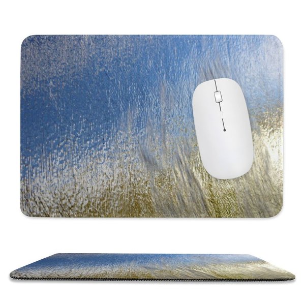 yanfind The Mouse Pad Wall Running Light Texture Grey Sky Grass Family Plant Wave Metal Pattern Design Stitched Edges Suitable for home office game