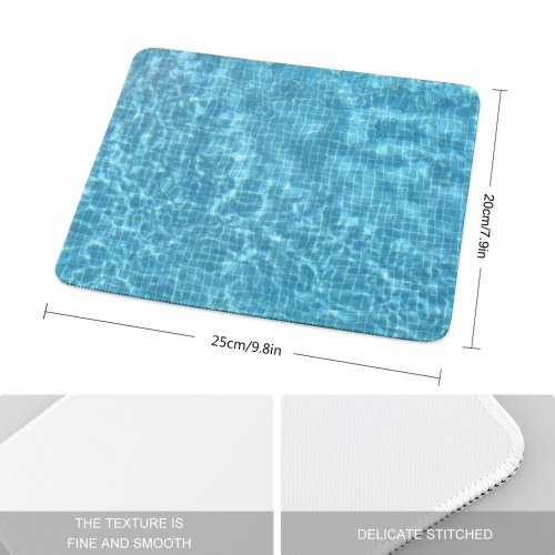 yanfind The Mouse Pad Turquoise Pool Refreshing Fresh Summer Aqua Azure Design Pattern Design Stitched Edges Suitable for home office game