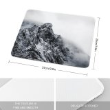 yanfind The Mouse Pad Landscape Peak Wilderness Creative Rock Pictures Winter Cloud Outdoors Grey Snow Pattern Design Stitched Edges Suitable for home office game
