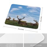 yanfind The Mouse Pad Reindeer Deer Antlers Grass Wildlife Herd Pattern Design Stitched Edges Suitable for home office game