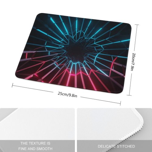 yanfind The Mouse Pad Abstract Electric Neon Colorful Dark Lighting Pattern Design Stitched Edges Suitable for home office game