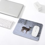 yanfind The Mouse Pad Frozen Freezing Deer Frost Wild Frosty Winter Outdoors Reindeer Scenic Moose Virginia Pattern Design Stitched Edges Suitable for home office game