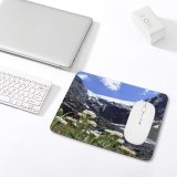 yanfind The Mouse Pad Fiordland Natural Sun Cliffs Wilderness Landscape Mountain Plant Flowers Wildflower Ice Fiords Pattern Design Stitched Edges Suitable for home office game